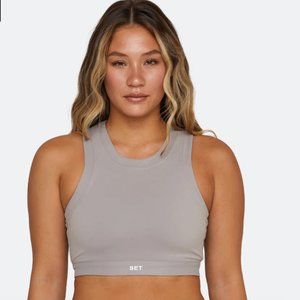 Set Active Stone Grey Sports Bra - size small